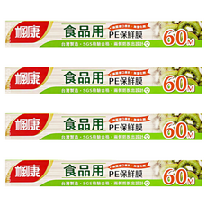 楓康 食品用PE保鮮膜, 60m, 4盒