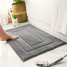 葉子小舖 吸水絨毛地墊 曼切斯特, 80 x 50cm, 淺灰色