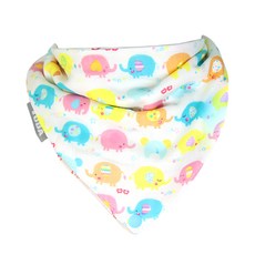 YODA 優的寶貝 和風透氣六層紗扣扣兜, 可固定奶嘴固齒器 純棉紗布材質 雙面設計, 彩虹小象 白色, 1件