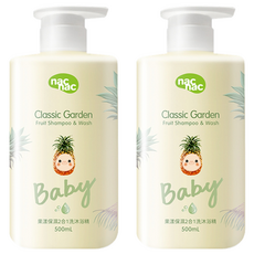 nac nac 果漾保濕2合1洗沐浴精, 500ml, 2瓶