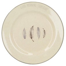 creativeTops 淺餐盤 陶瓷材質 中國製, 羽毛款 米色, 1個