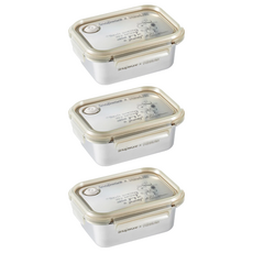 Corelle Brands 康寧餐具 Snapware 不鏽鋼保鮮盒 復刻黑白, 195g  820ml, 3個