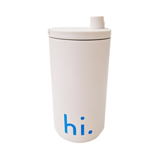 DESIGN LETTERS 直飲保溫杯，350ml，Tritan/矽膠/食品級不鏽鋼材質，不含雙酚A(BPA Free)，保溫12小時，保冷24小時, 米白色, 1個