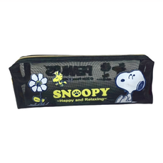 收納王妃 SNOOPY 小日子網格方型筆袋, 灰色, 1個