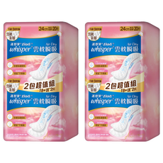 whisper 好自在 台灣公司貨 Air Dry 雲枕瞬吸日用衛生棉, 24cm, 20片, 2袋