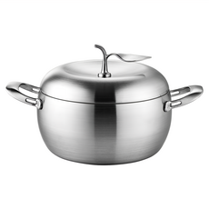 PERFECT 理想 極緻316蘋果型七層湯鍋 雙耳, 24cm, 1個, 24cm, 銀色