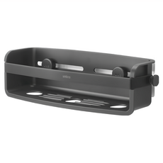 UMBRA Flex吸盤壁掛浴室長方瀝水置物架 墨黑色 免釘免鑽, 1個