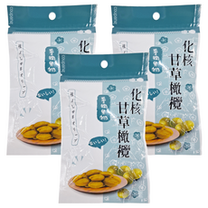 手摘果物 化核甘草橄欖, 60g, 3包