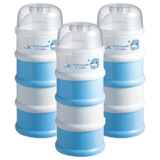 KU.KU Duckbill 酷咕鴨 四層奶粉罐, 單層容量:約可沖泡240ml, 藍色, 3個