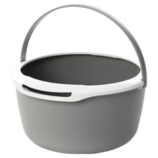 奇麗屋 滑輪式一桶天下 旋轉脫水拖把, 洗脫合一, 單槽清潔滾輪設計, 90度可摺布盤, 1組, 24.5 x 24.5 x 1.1cm