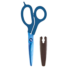 FitcutCurve 30度弧線剪刀 鈦 + 3D SC-175ATN 3D凹面刀刃設計 鈦金屬表面防鏽, 深藍色, 1個