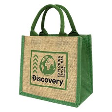 Discovery 輕便棉麻提袋, 綠地球, 長22.5 x 寬13 x 高20.5cm/提把10.5cm