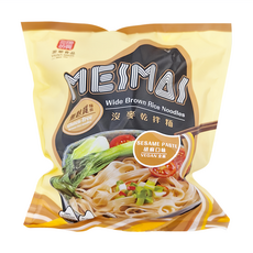 源順食品 沒麥乾拌麵, 寬麵條, 胡麻口味, 全素, 無麩質, 1包