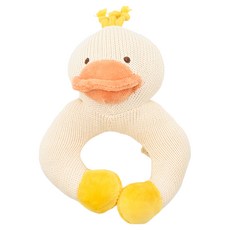 miYim 有機棉固齒搖鈴 鴨子Set, 100%無農藥安心材質，訓練小抓握能力, 鴨子, 1個