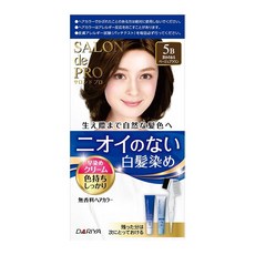 DARIYA SALON de PRO 無香料白髮專用快速染髮霜 5B 深米色棕 40g, 1個, 5B ＜深米色棕＞