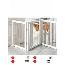 애견 펜스 가림막 실내용 실내 반려동물 도어 보호 애완동물 가정용 강아지펜스 슬라이드, 1개, 화이트 3개 (69 높이)