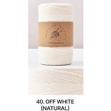 1.0mm 200m 순면 꼰사 마크라메 실 팔찌실 가방실 매듭끈 순면실 면실 뜨개실, 1개, 40. Off White (Natural)