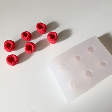 [이브닝메종] 라즈베리 산딸기 모형 대형 실리콘 몰드 6구, 라즈베리 IB2