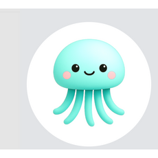 티셔츠에코백DIY전사지(말랑꿈틀ILY(G)동물캐릭터, 1개, 민트한젤리피쉬젤리