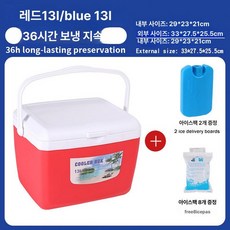손잡이 소형 아이스박스 들고다니는 보냉팩 파우치, 1L, 13L 레드 8개아이스팩 + 2개아이스패널포함, 1개