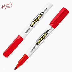 모나미 네임펜 굵은글씨 레드 12자루