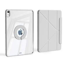 AOUB iPad 보호 케이스 Air8/7/6 11인치 Y자형 720도 회전 스탠드 iPad12 세대 자기 분리형 iPad 7/8/9 10.2인치 연필 보관, 1개, 회색