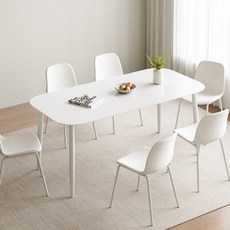 쉬리브 식탁 고급스러운 식탁 책상 간편 설치, 화이트, 4인용