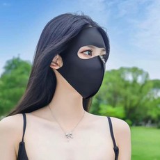 자외선차단 쿨마스크 자전거 등산 조깅 마스크, 블랙, 1개