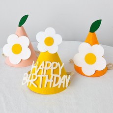 (주)아트인 데이지 고깔모자, 1개, 플라워(핑크)