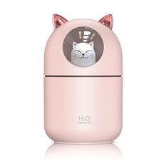 아임동구 미니 가습기 무드등 무소음 USB 필터5포함, 핑크