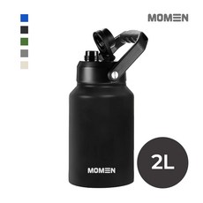 모멘 그랜드 워터저그 대용량 텀블러 캠핑물통 수통 아이스팟, 블랙, 1개, 2L