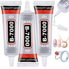 B7000 글루 스톤 크래프트용 3개 세트 50ML 1.68fl.oz 투명 슈퍼 주얼리 산업용 접착제 패브릭 휴대폰 수리 보석 제작 크리스탈 젬 택 네일 아트 유리, 3x50 ml / 2.1 oz