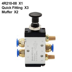 4R210 08 3R210 수동 밸브 2 위치 푸시 밸브의 3R310 앤 풀 스위치 방향 10 4R310 공압, With 6mm Fitting