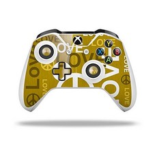 XBOX One SX 컨트롤러와 호환되는 WraptorSkinz 데칼 비닐 스킨 랩 - Love and Peace Yellow 컨트롤러 미포함, XBOX One SX 컨트롤러와 호환되는 Wraptor