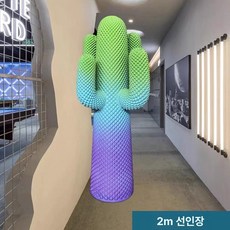 선인장 대형 매장용 1.5m 옷 가게 행거 디자인 행어, 2m그린퍼플그라데이션