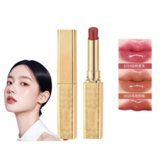 QXQY 水光奢華口紅 霧面啞光持久 柔霧顯白 高顏值淡化唇紋不沾杯口紅, 101#白桃茶凍口紅，2g×1個