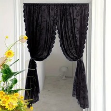 2pc 장미 꽃 레이스 도어 커튼 방 장식 및 쇼핑몰 입구 장식에 적합