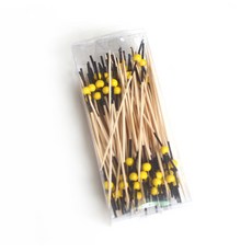 [포트메리온 매장] Bamboo Factory 고급과일꽂이 노란구슬 대나무 과일꽂이 요지 티포크 (08), 1개