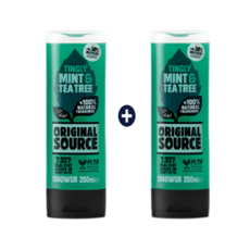 1+1 오리지널소스 비건 바디워시 민트 티트리 샤워젤 쿨링 냄새제거 진정케어 여행용, 1개, 250ml