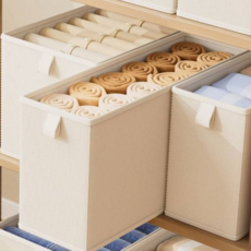 서랍형 의류 정리함 다용도 적층 공간 옷 수납함 옷장 옥스포드 패브릭 바구니 서랍식 친피부 행거 좁은, 47x10x20cm 2개입