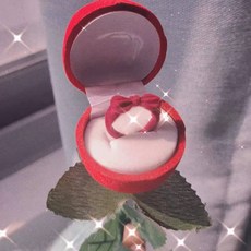 장미꽃 장미 반지케이스 쥬얼리 반지 수납 보관 정리 시들지않는꽃 프로포즈 꽃 선물 리본반지, 장미반지케이스 + 리본반지, 레드, 1개