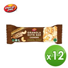 【Dan-D Pak 丹帝】格蘭諾拉燕麥棒腰果 獨立包裝方便攜帶 健康美味輕巧點心, 1個, 單支*12