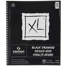 Canson XL 시리즈 블랙 드로잉 크기 27.9cm(11인치) x 35.5cm(14인치)