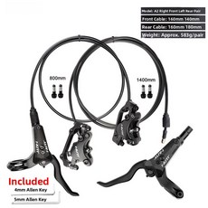 누트 일체형 오일 디스크 브레이크 (산악자전거용) 체코 대만 원피스 브레이크 캘리퍼 자전거 제동 시스템 액세서리, 2 레진 모델 A2 - 우측 전방 800* 좌측 후방