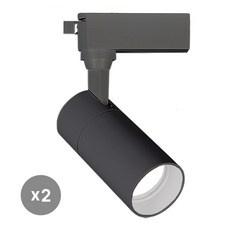 라인라이팅 LED 샤인 원통 COB 스포트 레일조명 블랙 20W, 주광(흰빛), 2개