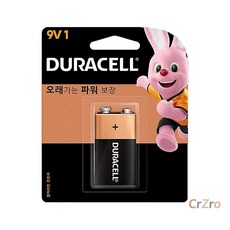듀라셀 9V 알카라인 건전지 6 R61 대용량 1개입 음향기기 전자기기 산업용 L, 1, 1