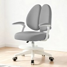 하루꿈 학생 의자 인체공학 허리편한 높이조절 등받이 회전 의자, 그레이