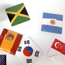 세계여러나라 국기 딱지 만들기 접기 전통 놀이 세트, 옵션3, 1개