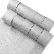 PartyWoo 그린 크레이프 종이 스트리머 10롤 249.9m(880피트) 켈리 그린 크레이프 종이 팩 졸업 크리스마스 정글 생일 파티 장식용 (4.5cm x 2.3m(1., 실버