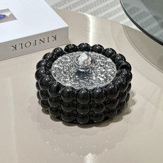 VANLUEE 陶瓷菸灰缸 商用場所 帶蓋防飛灰, 1個, 連珠菸灰缸-黑色+圓珠蓋子:如圖所示